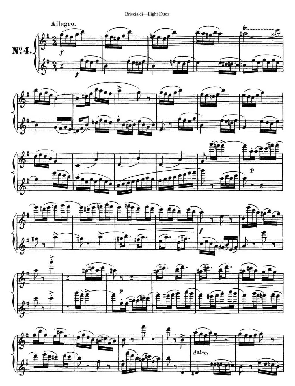 8首博瑞西亚第长笛二重奏（NO.4）