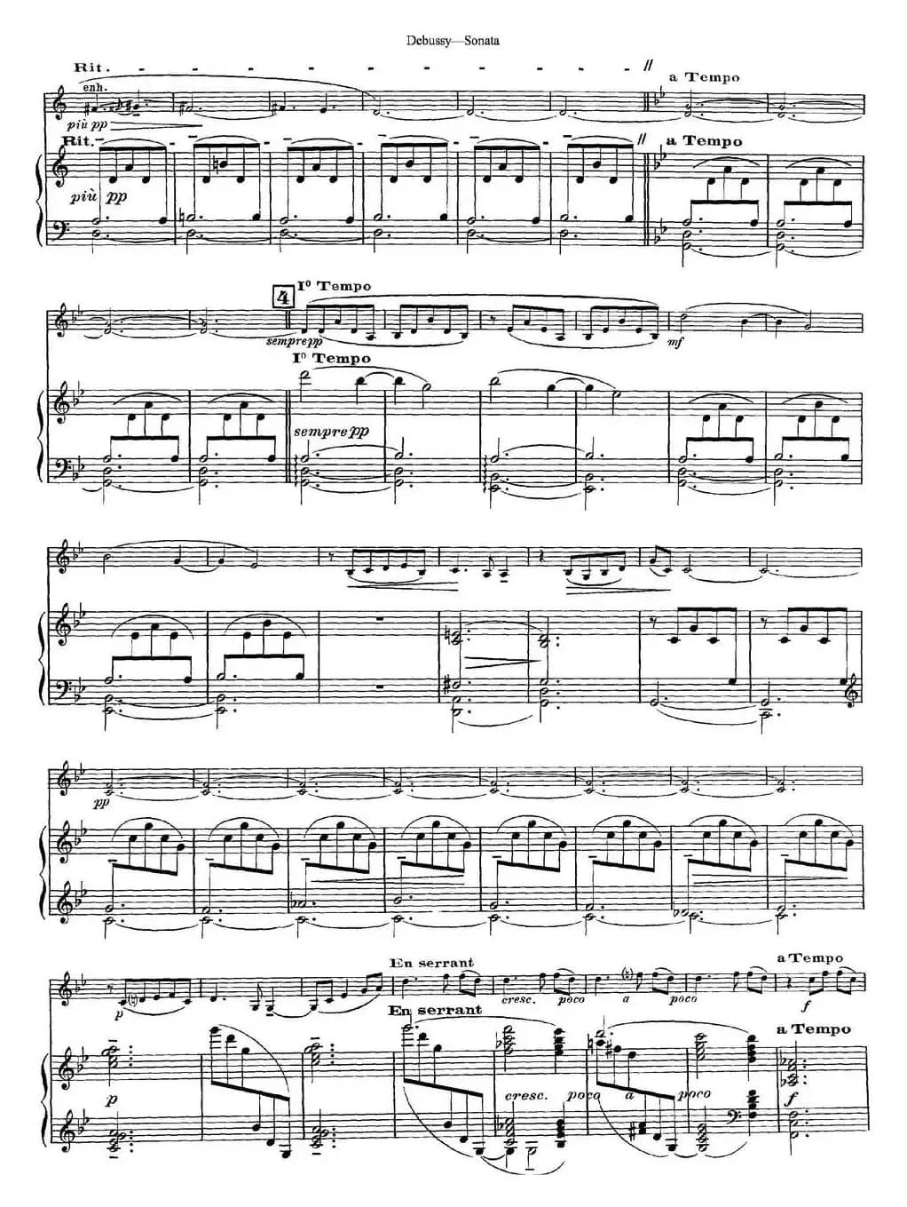 Debussy Sonata（小提琴+钢琴伴奏）