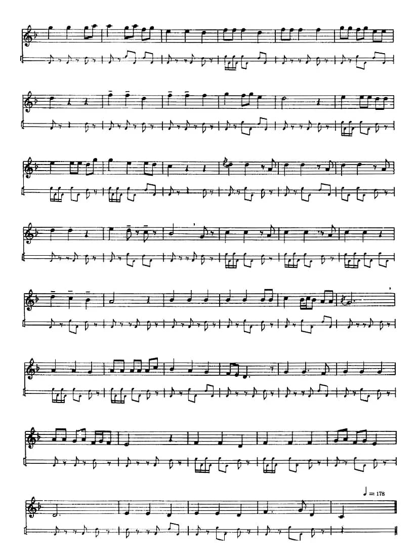 十二木卡姆：Ⅴ 潘吉尕木卡姆 255——264（主旋律谱）