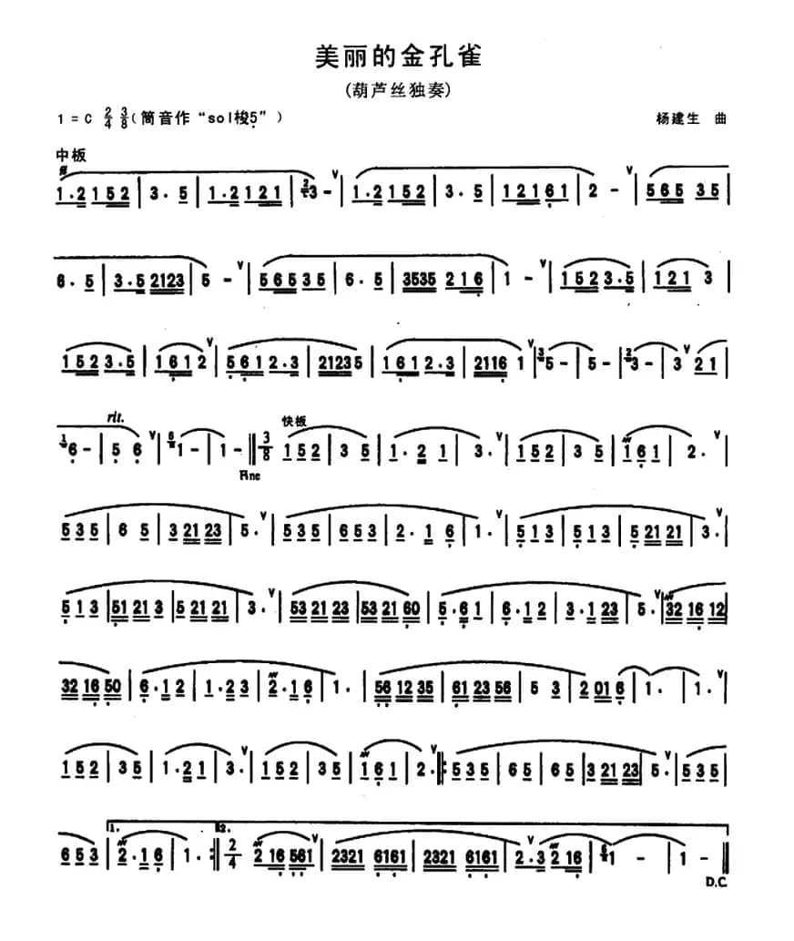 美丽的金孔雀（杨建生作曲版）