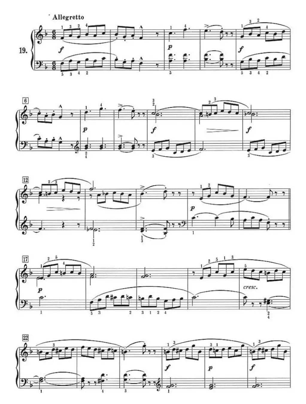 50首莱蒙钢琴练习曲 作品37（NO.19）