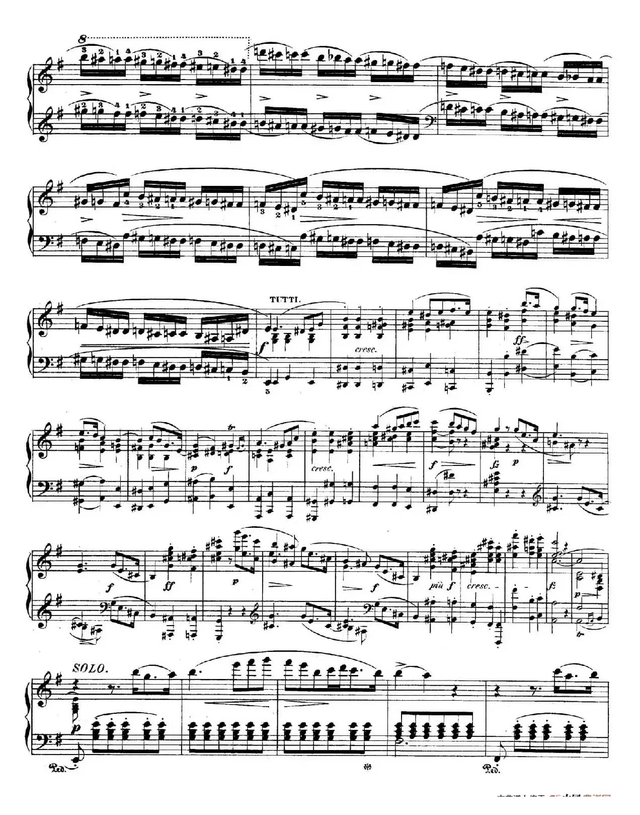 e小调第一钢琴协奏曲 Op.11(钢琴独奏版·第一乐章)