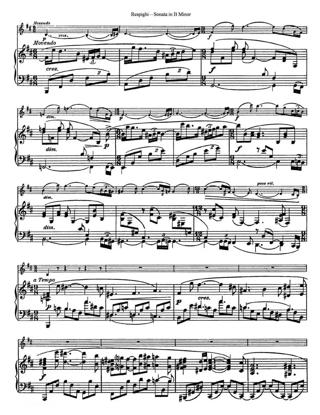 Violin Sonata in B Minor（小提琴+钢琴伴奏）