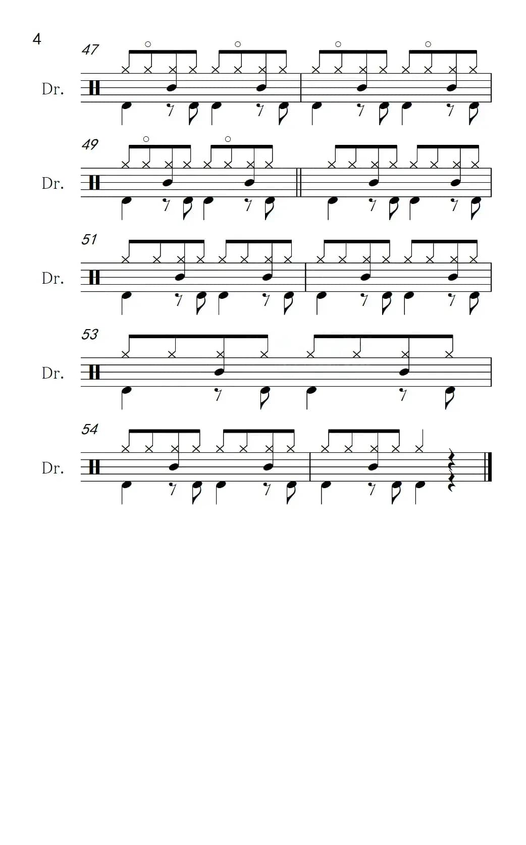 [墨]叶塞尼亚（架子鼓谱）