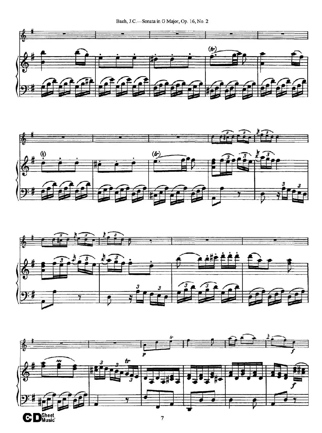 Sonata in D Major,Op.16 No.2（小提琴+钢琴伴奏）