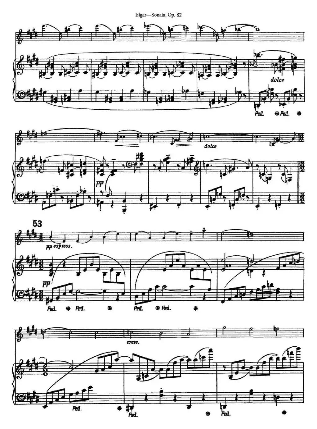 Violin Sonata Op.82（小提琴+钢琴伴奏）