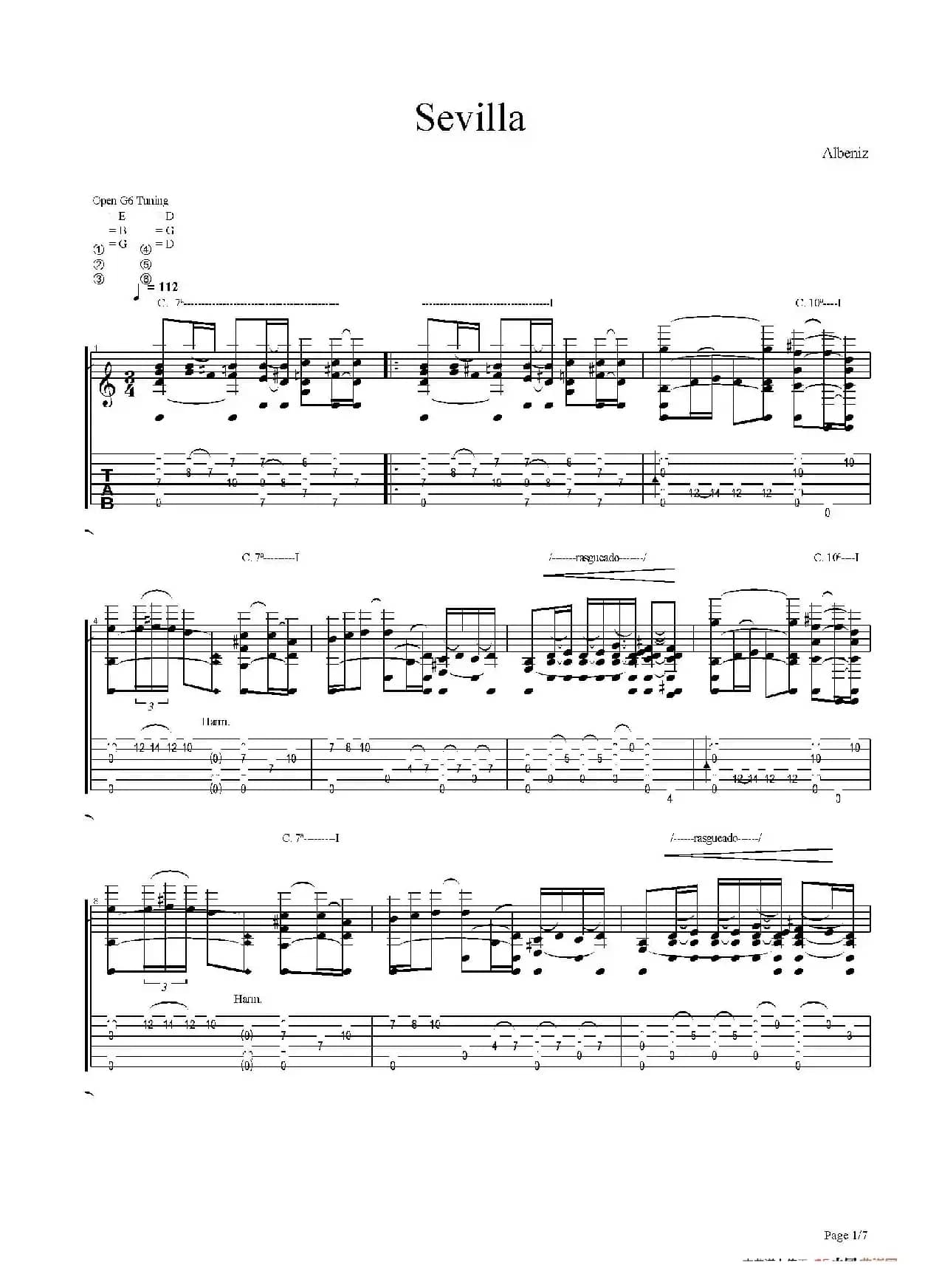 albeniz isaac sevilla 7144（古典吉他）