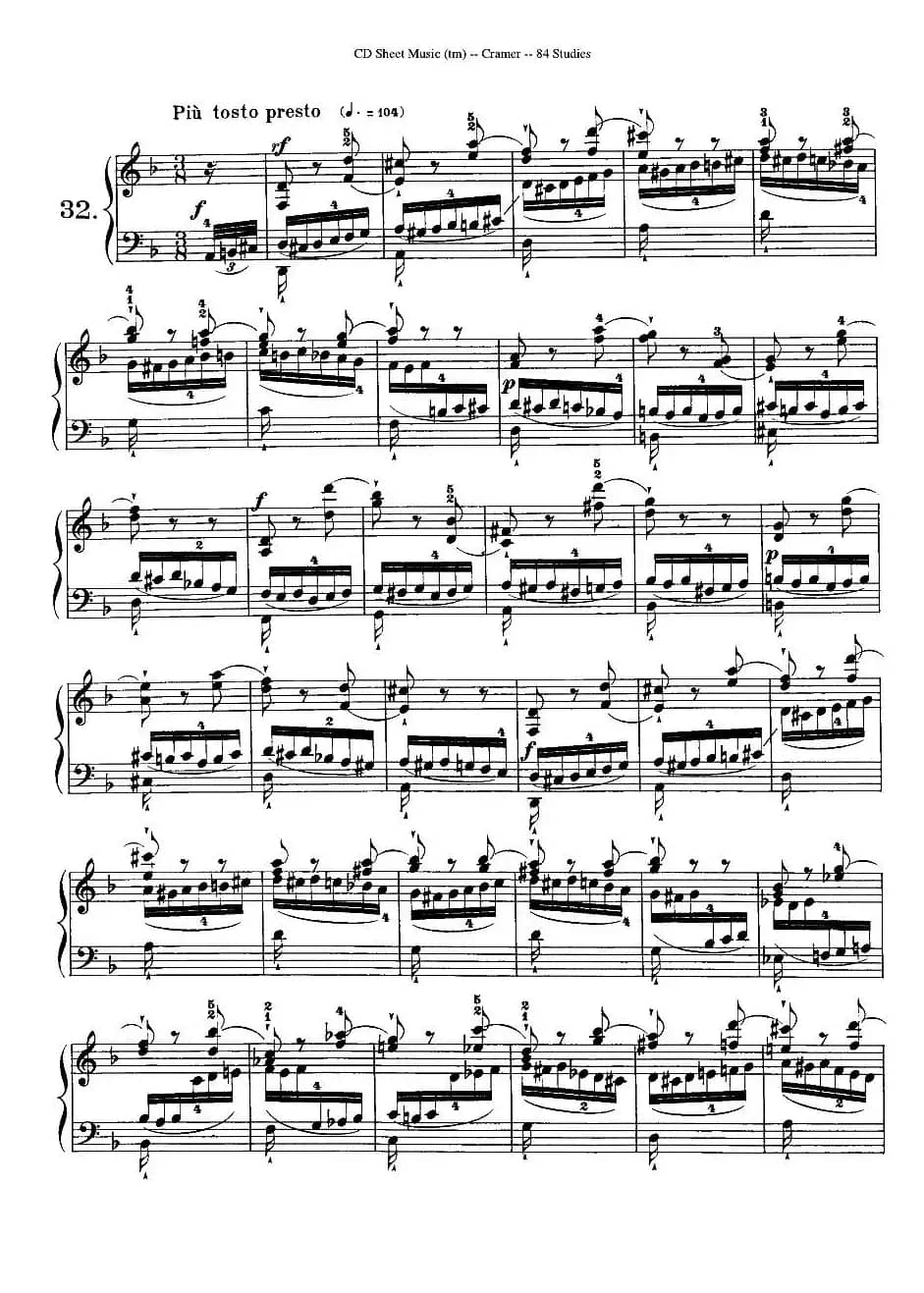 Cramer - 84 exercices（31—35）（克拉莫84首钢琴练习曲）