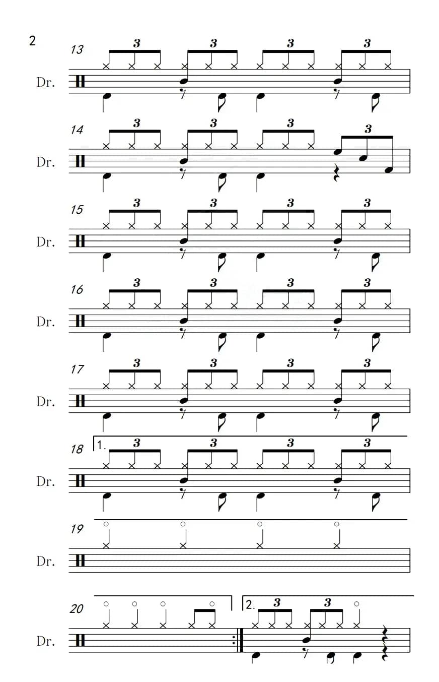 云河（架子鼓谱）