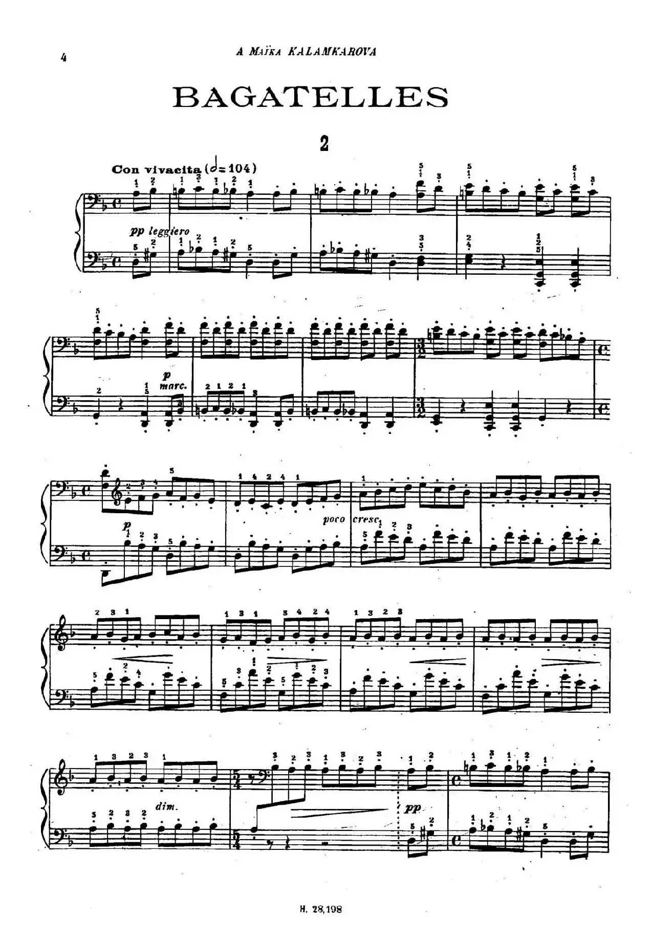 Tcherepnin - 10 Bagatelles Op.5(齐尔品-10首小品·2)