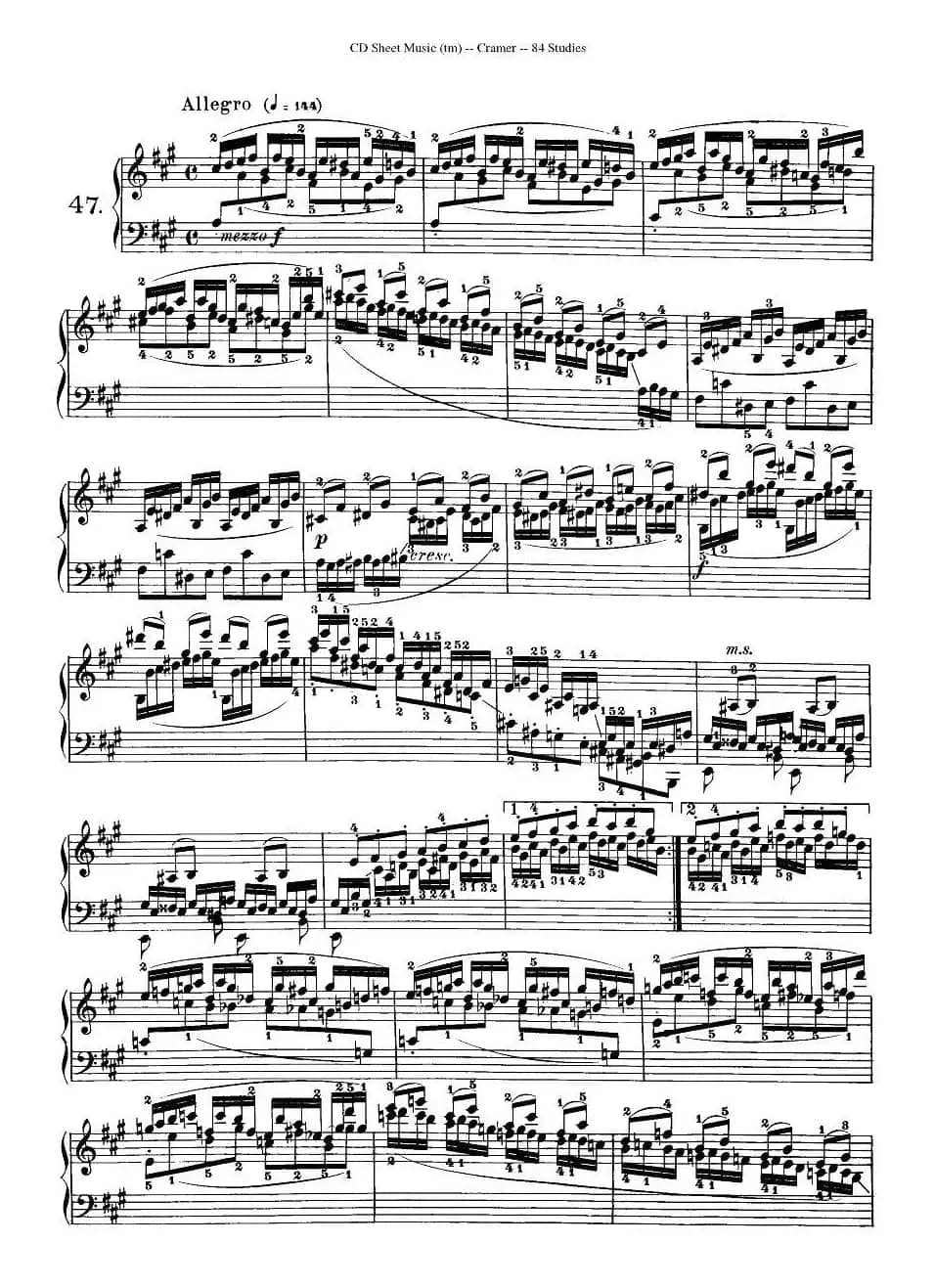 Cramer - 84 exercices（46—50）（克拉莫84首钢琴练习曲）