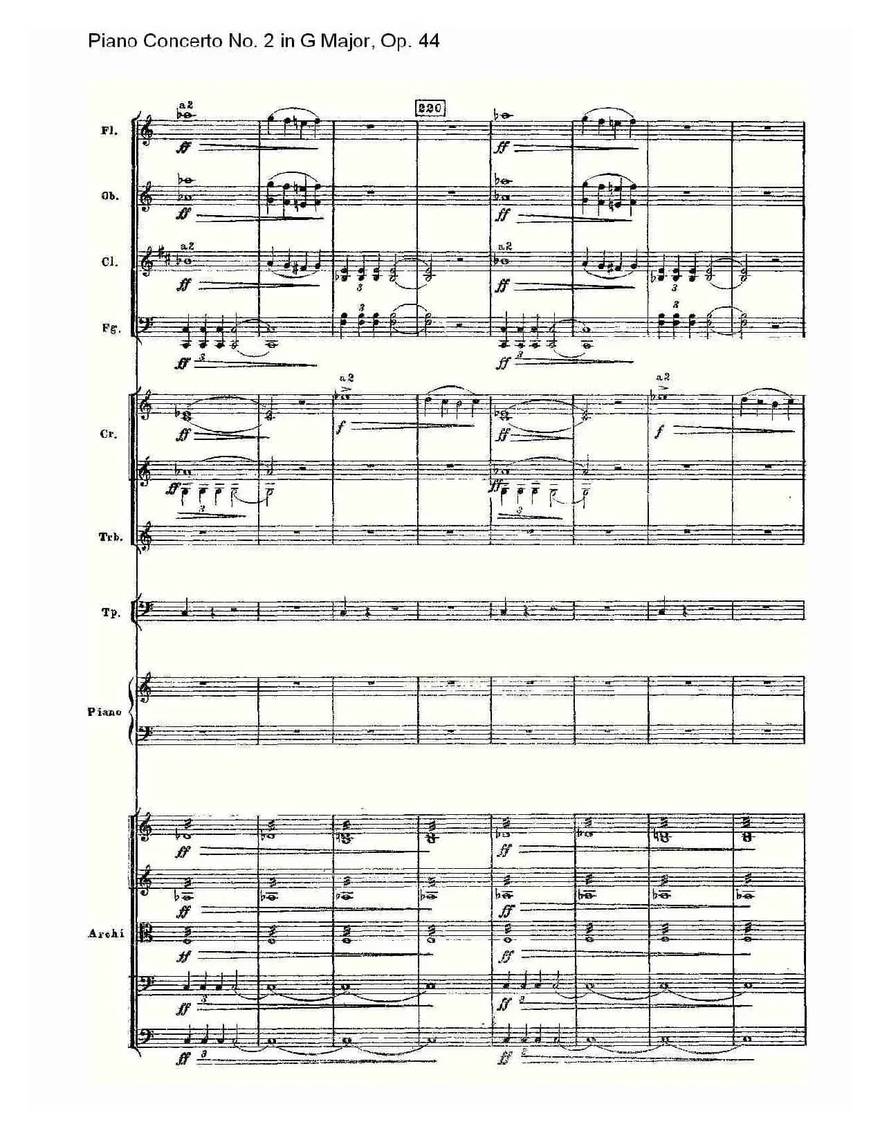 G大调第二钢琴协奏曲, Op.44第一乐章（一）