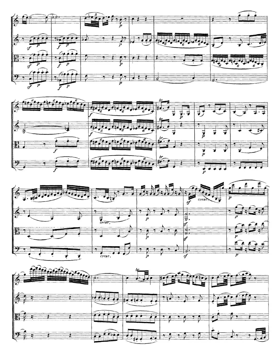 Mozart《Quartet No.14 in G Major,K.387》（总谱）