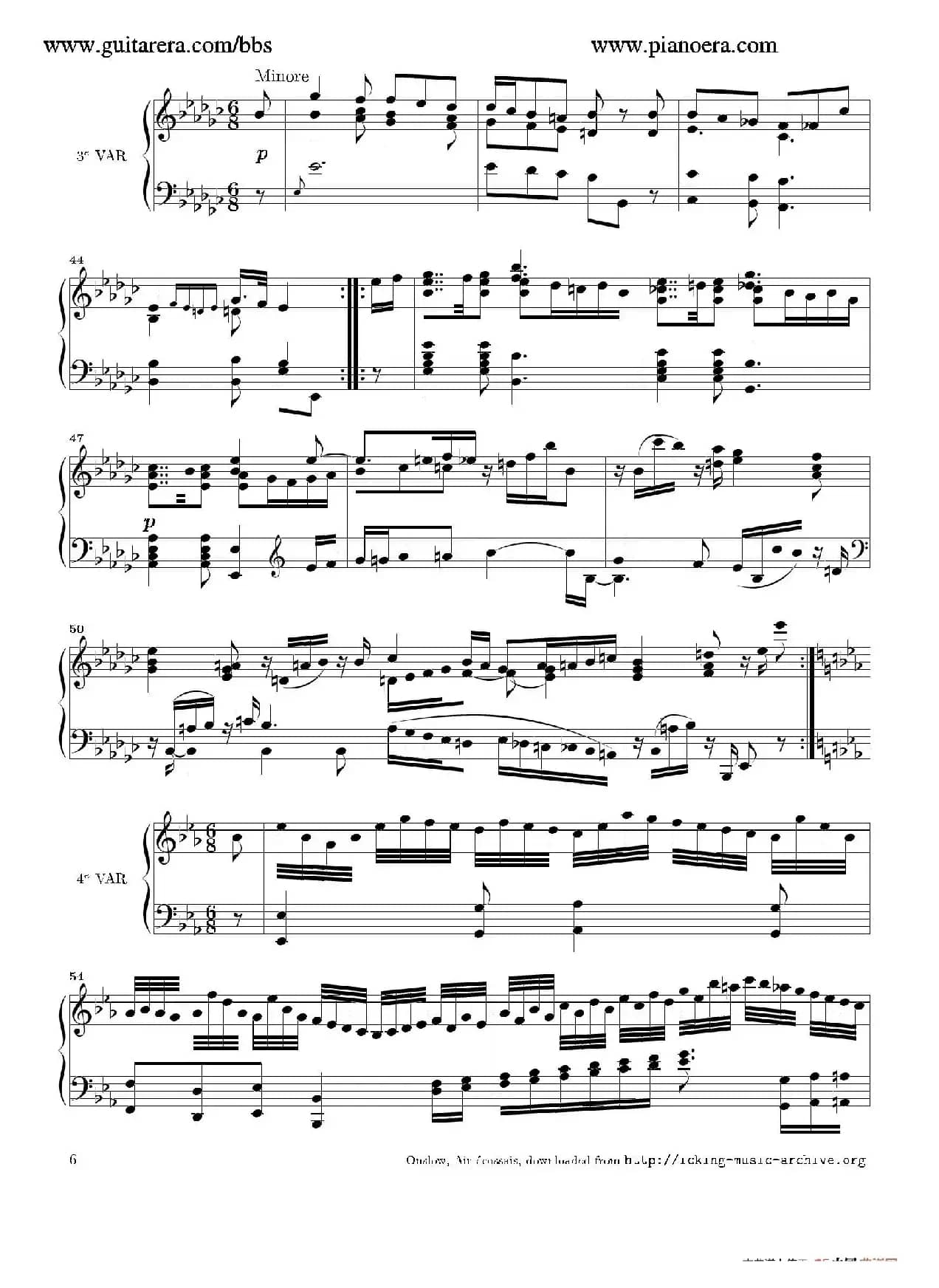 Air Ecossais Varie Op.5（苏格兰歌调变奏曲）