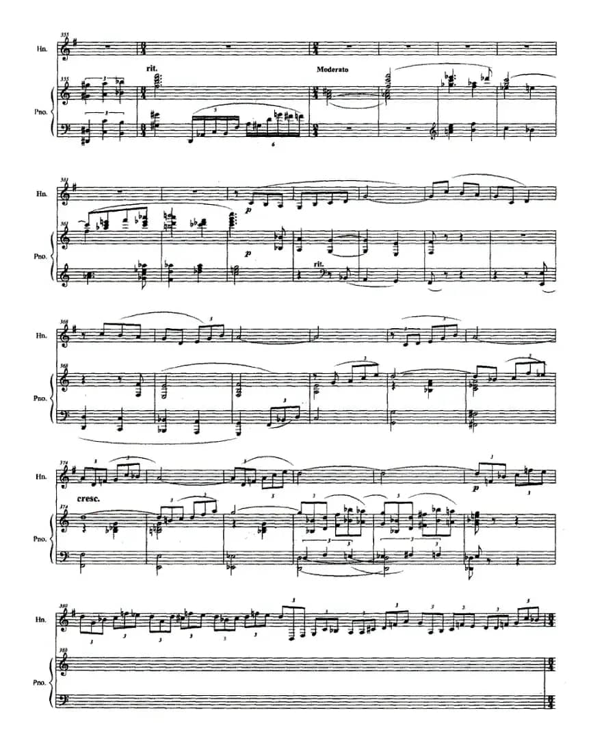 圆号与钢琴叙事曲