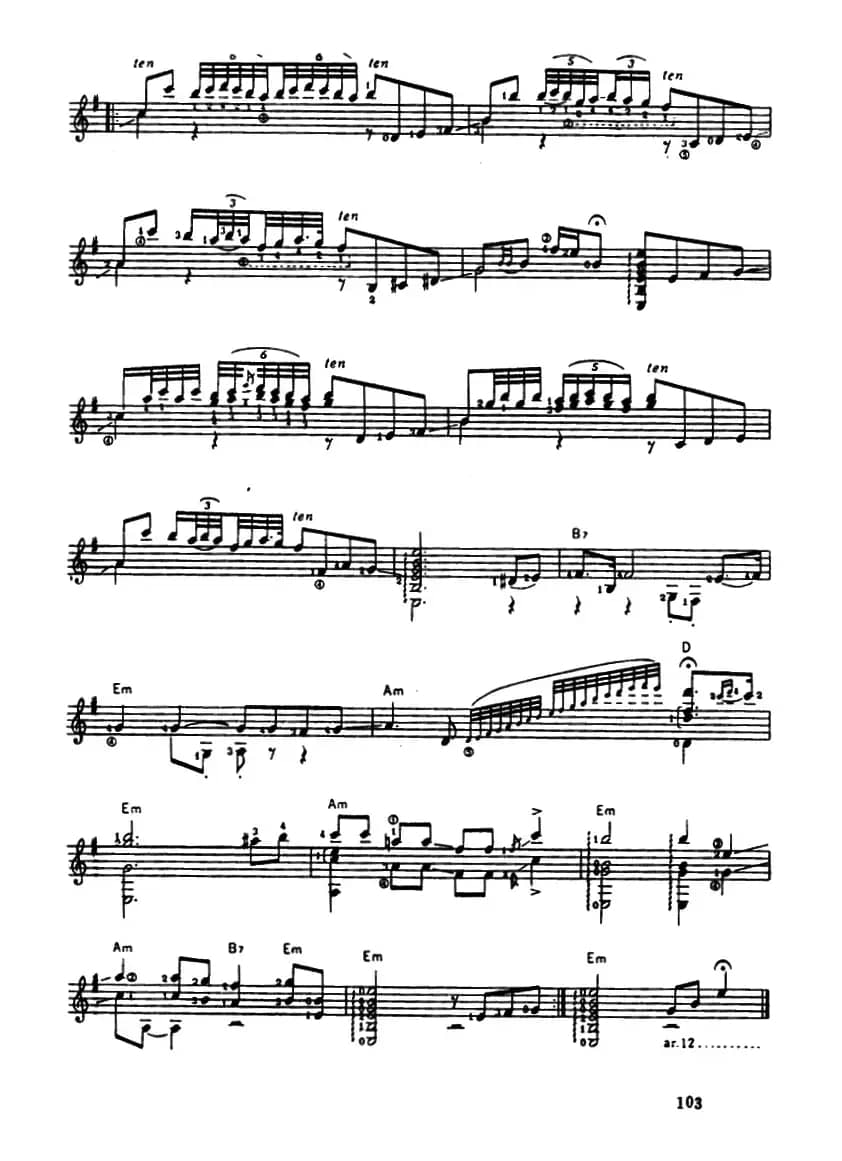 枯叶（古典吉它）