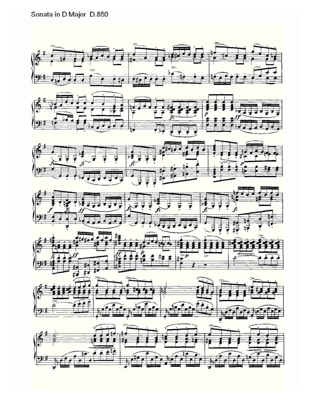 Sonata in D Major D.850（D大调奏鸣曲 D.850）