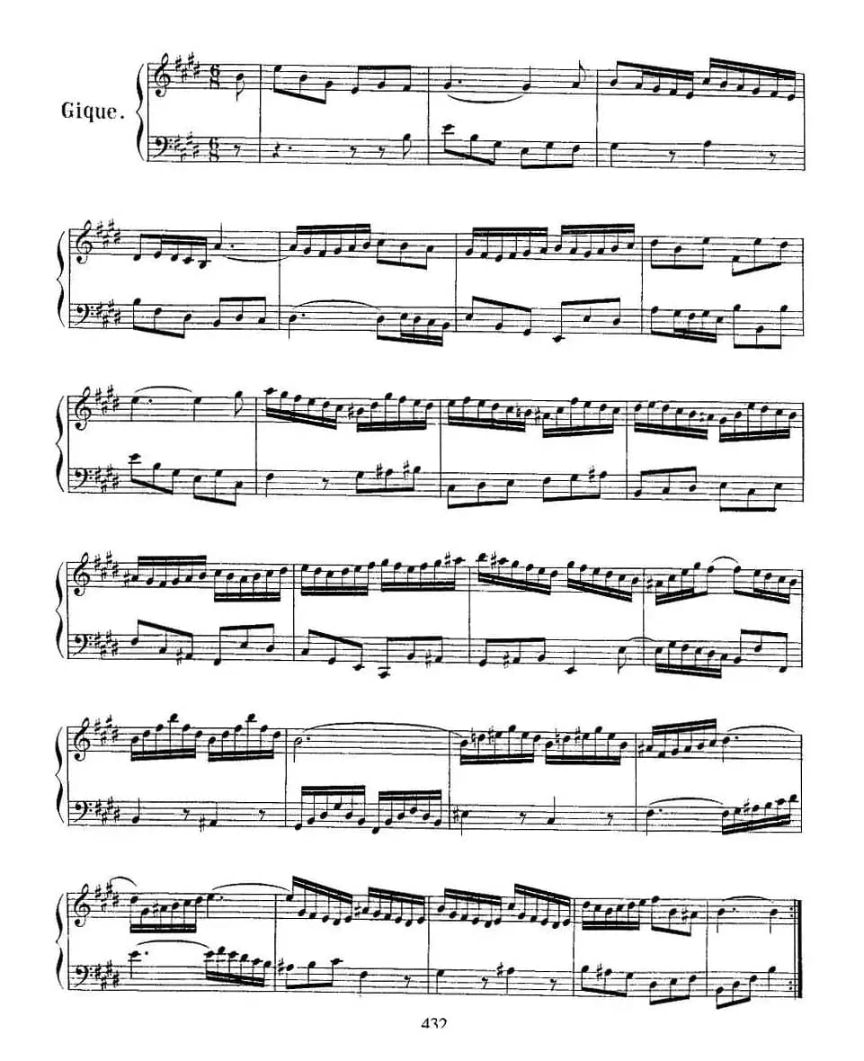 法国组曲之六：E大调 