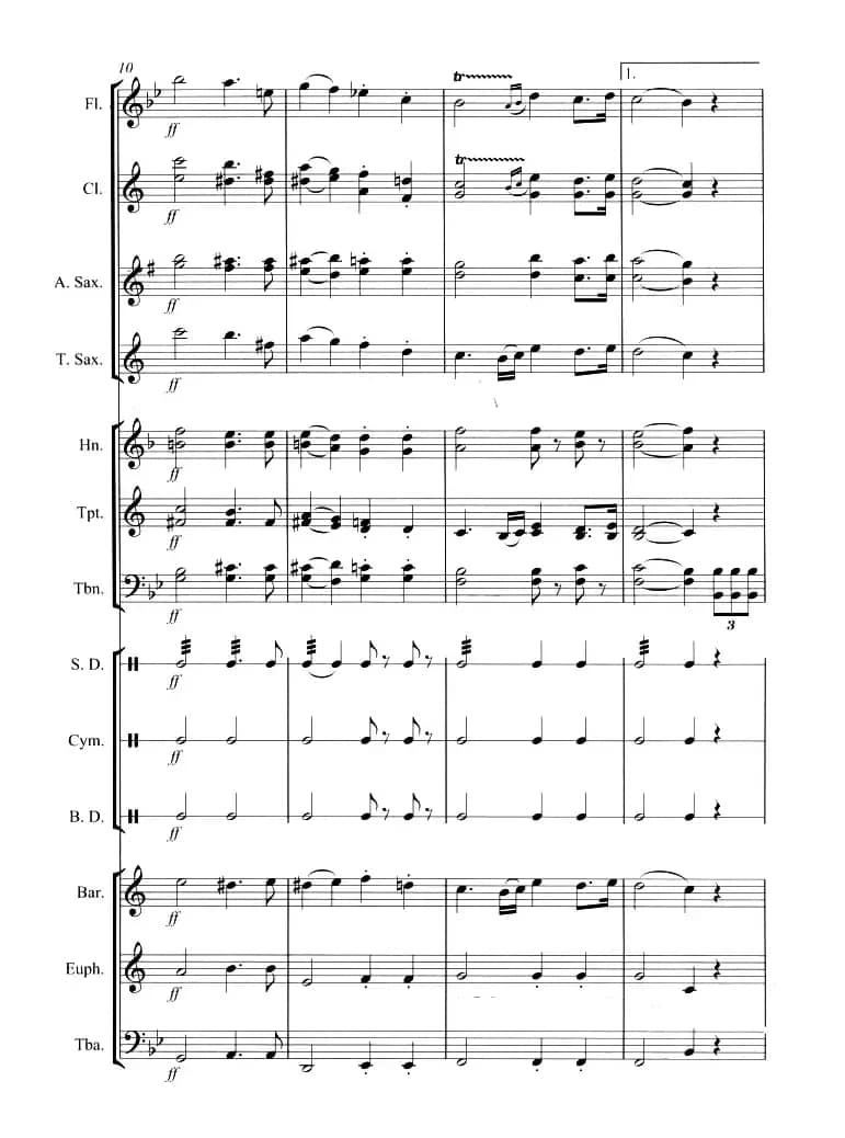 婚礼进行曲（管乐合奏总谱）
