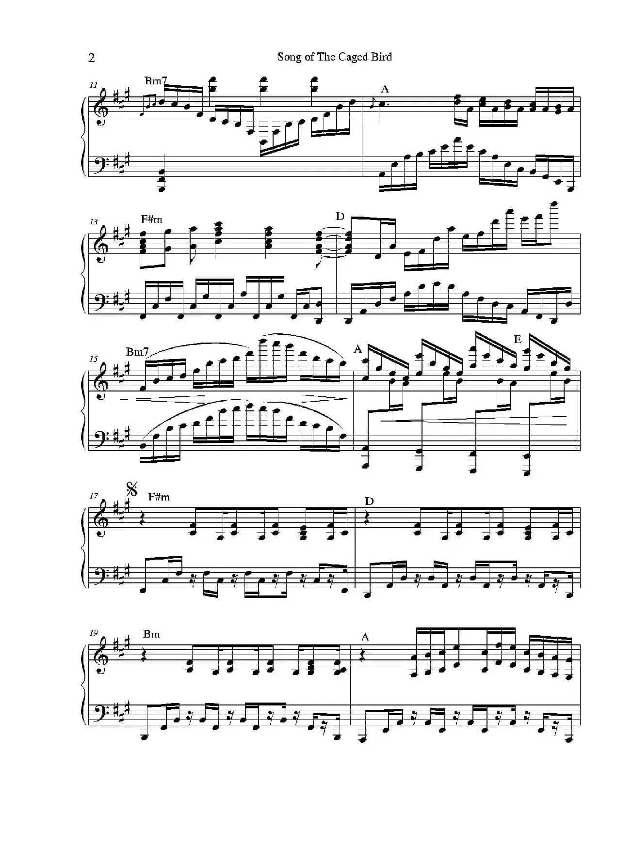 Song of a Caged Bird（小提琴+钢琴伴奏）