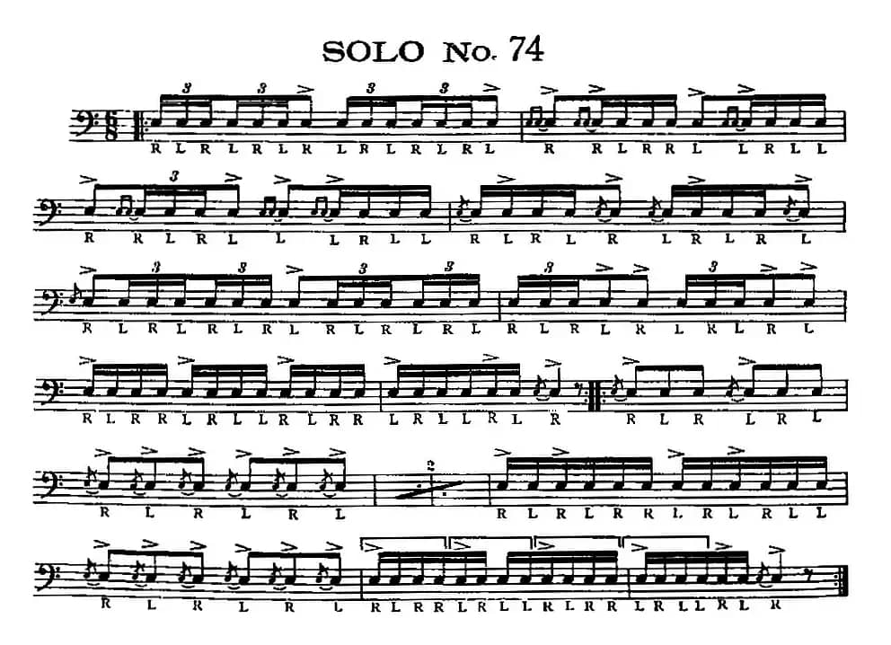 美国军鼓 SOLO No.71-75（爵士鼓谱）