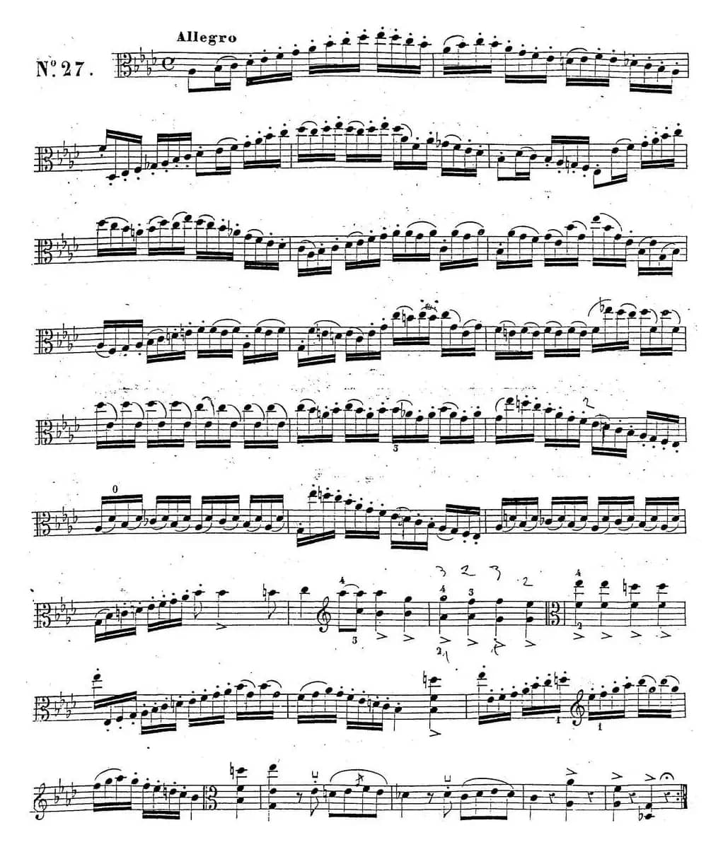 卡瓦利尼《中提琴演奏教程》练习曲