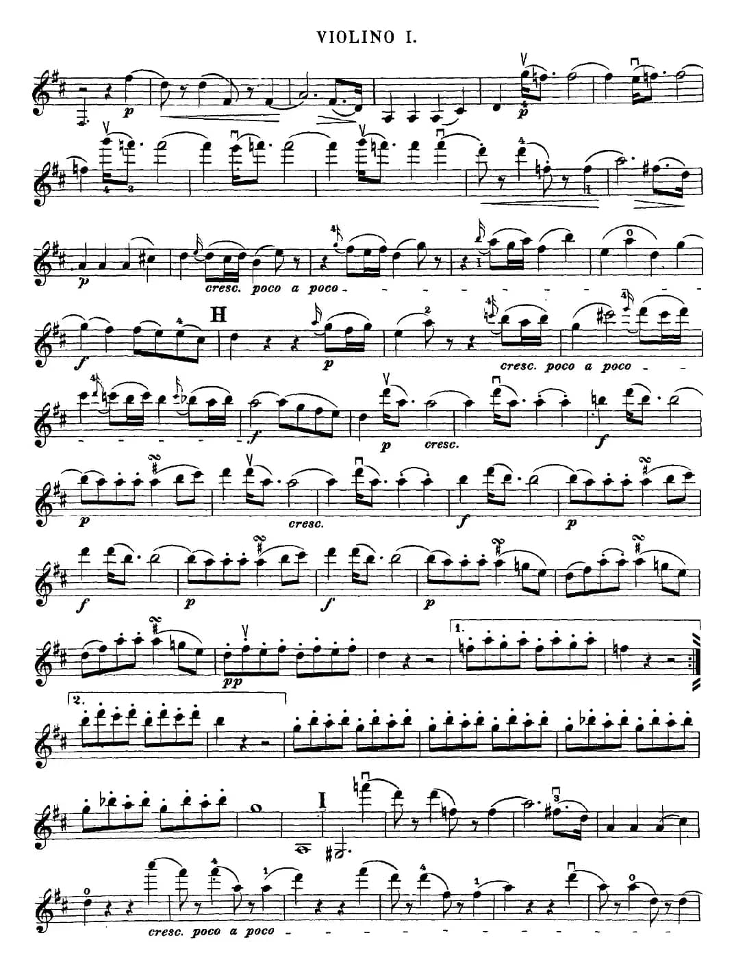 Mozart《Quartet No.20 in D Major,K.499》（Violin 1分谱）