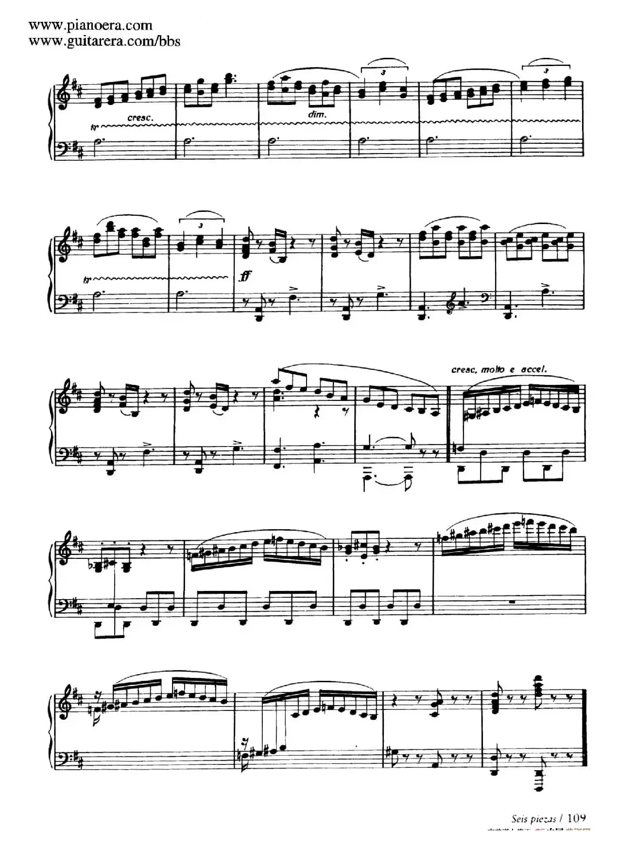 Six Pieces on Spanish Folksongs H.125（6首西班牙民谣小品·7. 踏步舞曲 Zapateado）