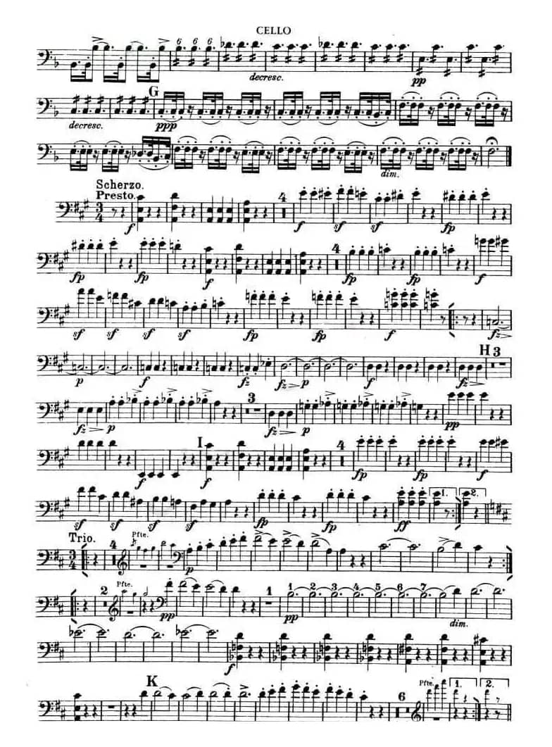 TROUT-QUARTET（大提琴谱）