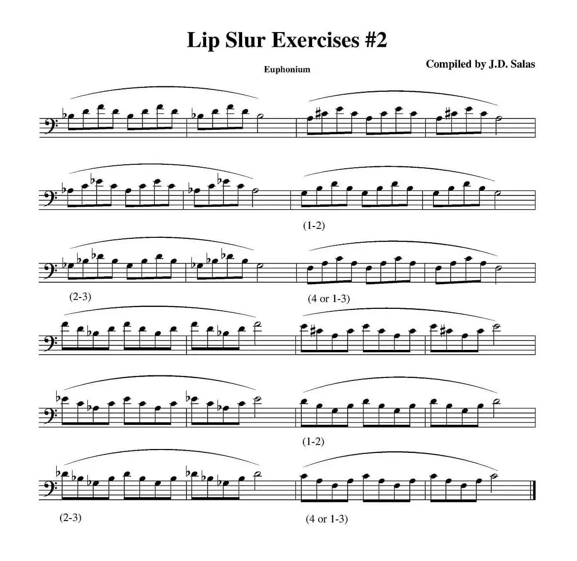 Lip Slur Exercises-Euphonium（大号练习教材选曲）