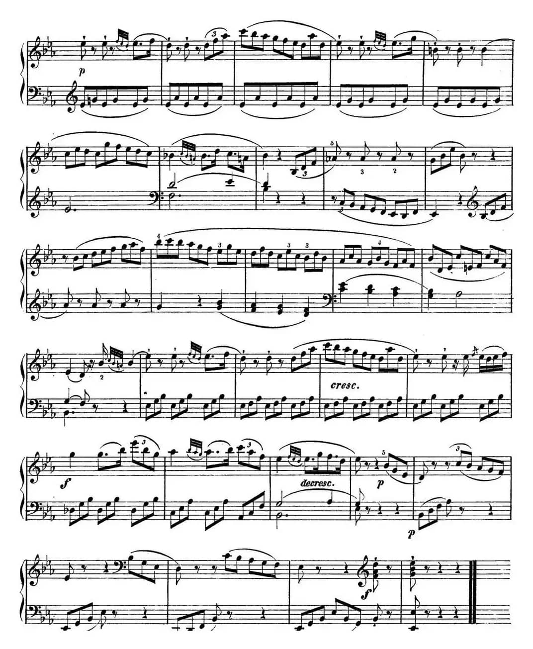 海顿 钢琴奏鸣曲 Hob XVI 49 in E-flat major