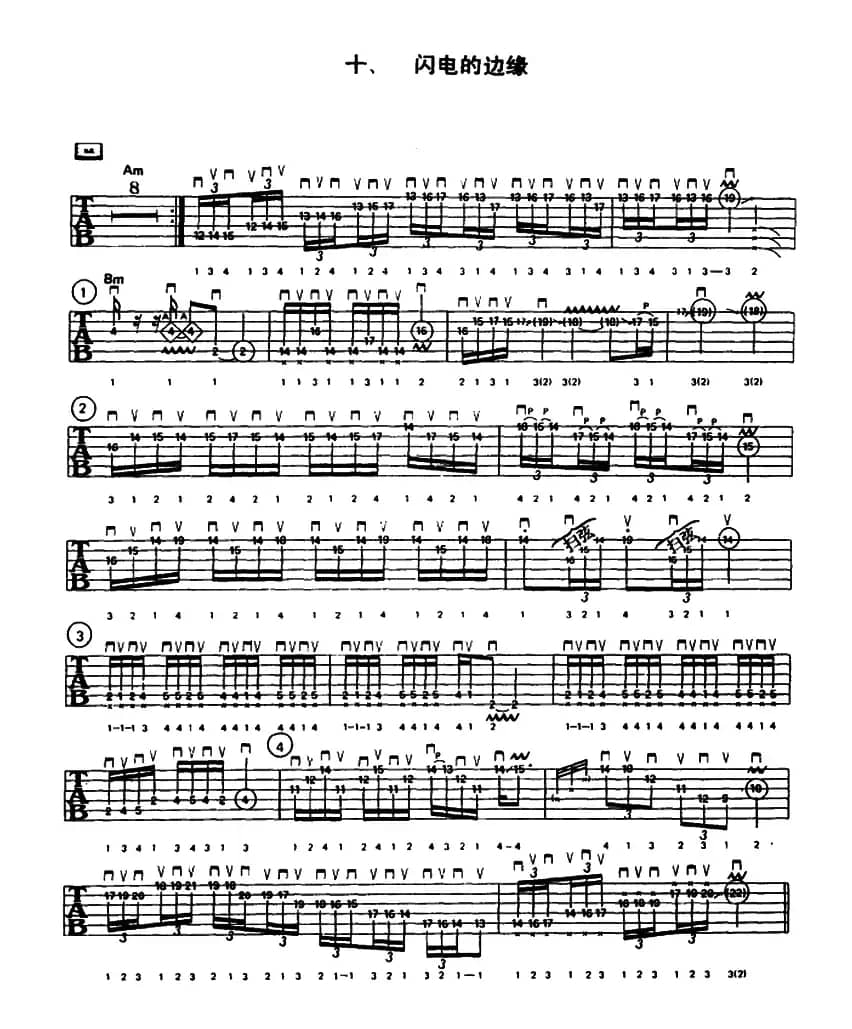 重金属吉他演奏示范曲谱（十、闪电的边缘）