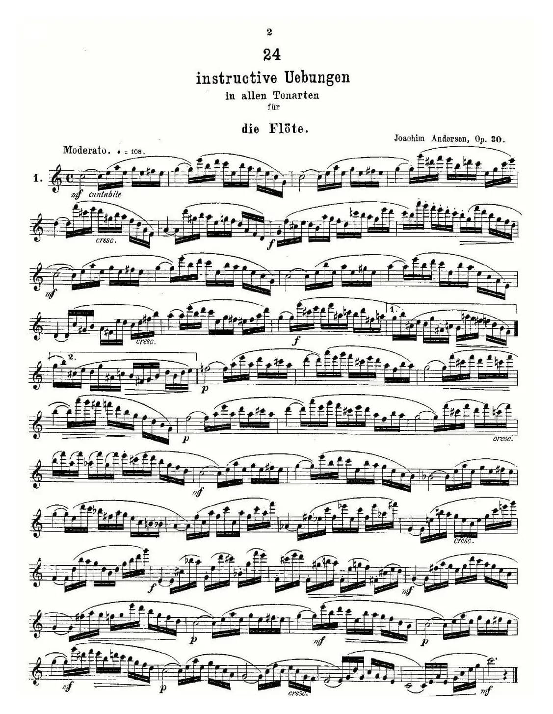 Andersen etude op30 之1—12（练习曲作品30号）