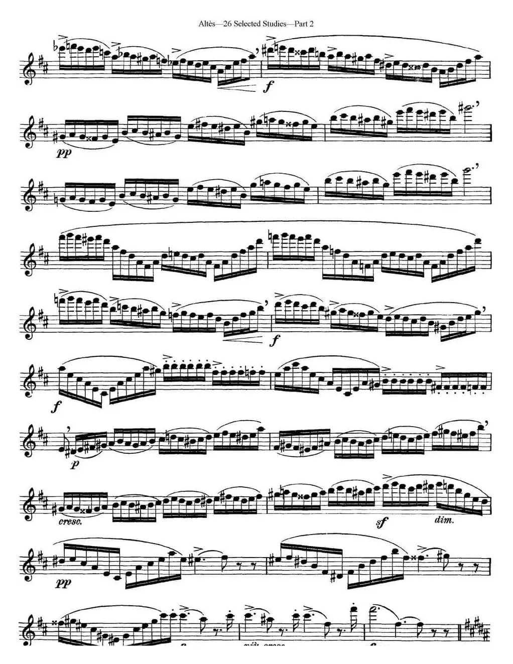 阿尔泰斯26首精选长笛练习曲（NO.26）