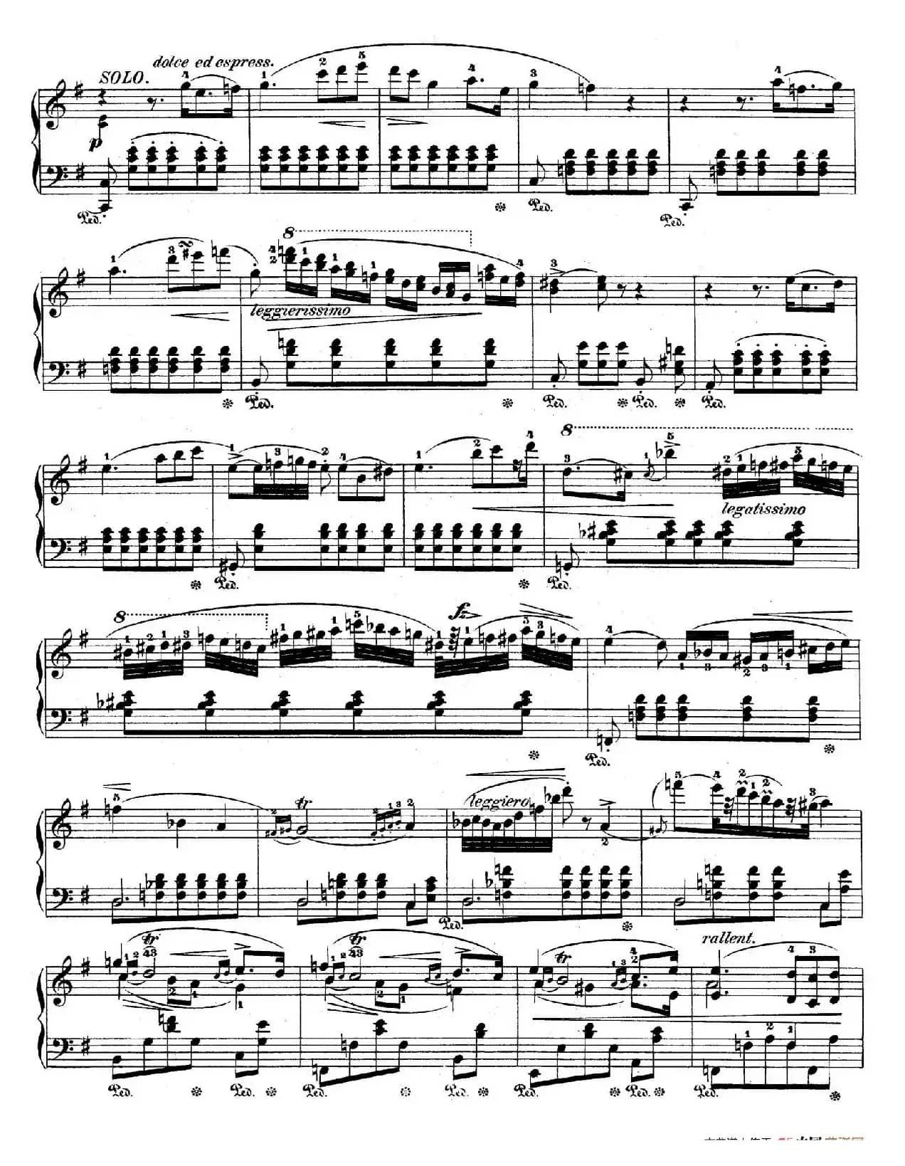 e小调第一钢琴协奏曲 Op.11(钢琴独奏版·第一乐章)