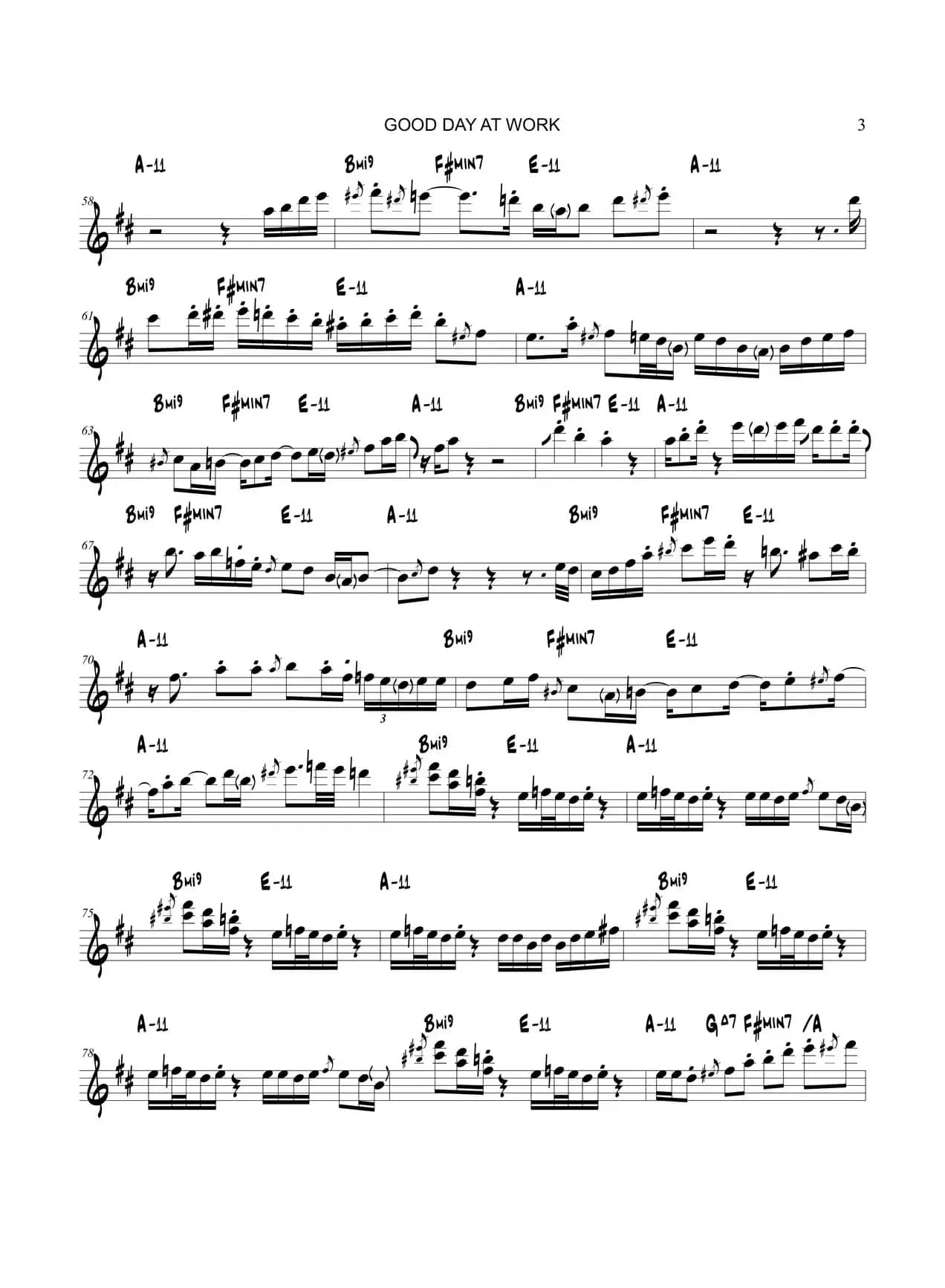 Good Day At Work（次中音萨克斯）