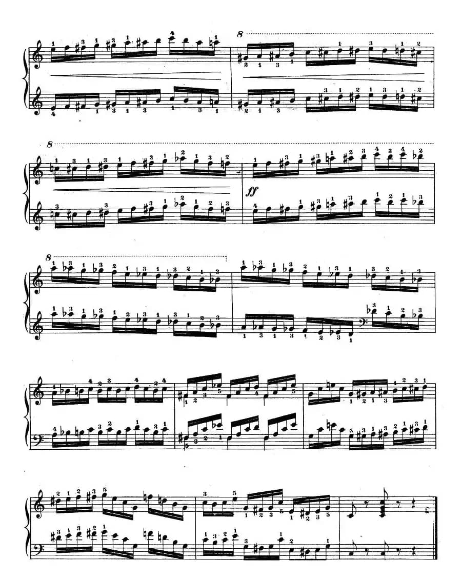 车尔尼《钢琴手指灵巧初步练习曲》之19