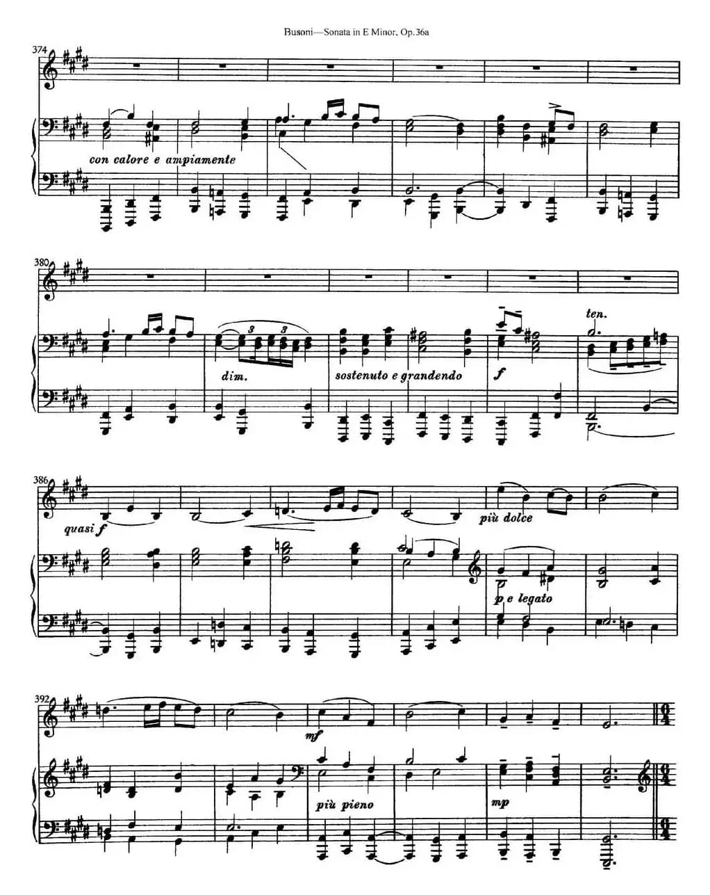 Violin Sonata No.2 in E Minor Op.36（小提琴+钢琴伴奏）