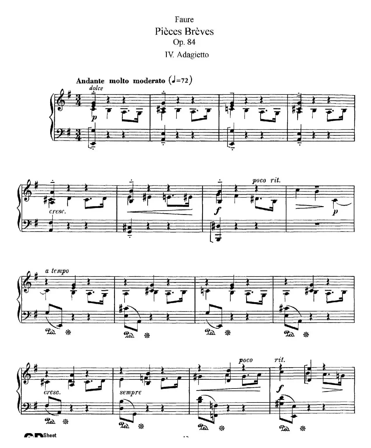 Pieces Breves Op.84（Ⅳ）