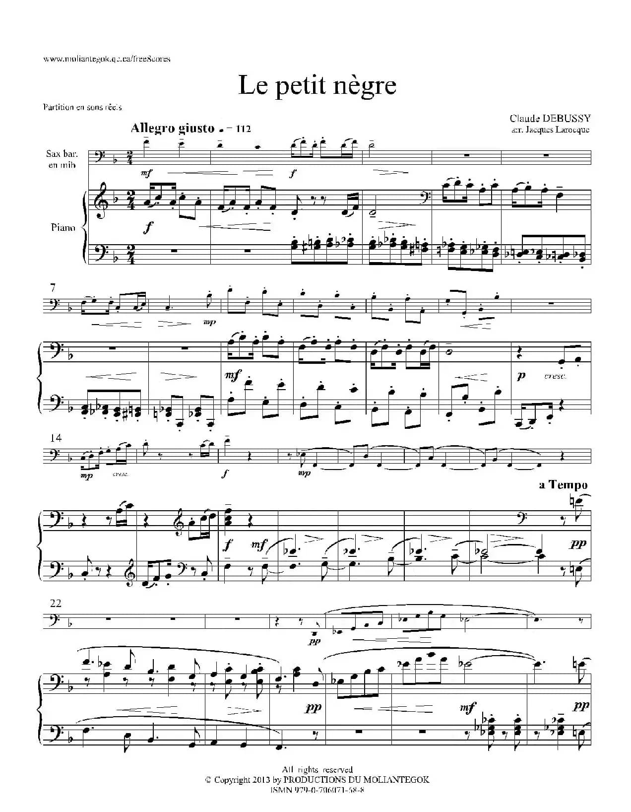 小黑人（上低音萨克斯+钢琴伴奏）