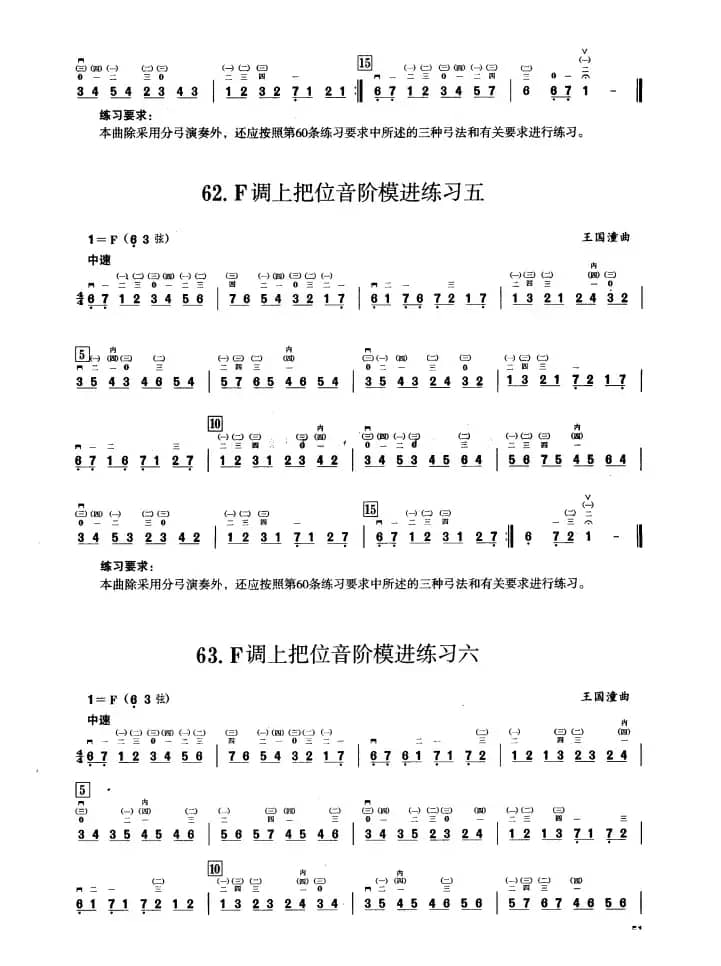 四、F调音阶与音型模进练习（二胡音阶练习）