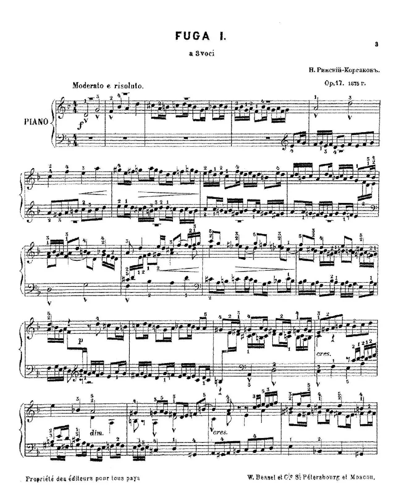 Six Fugues Op.17（6首赋格·Ⅰ）
