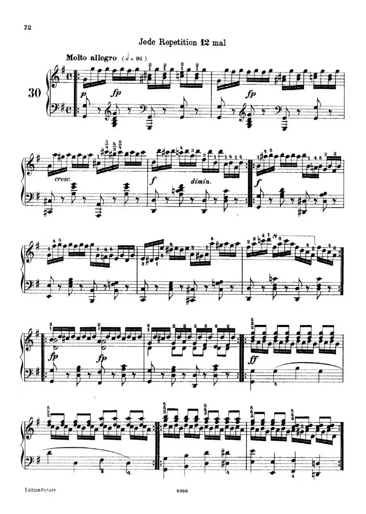 School of the Virtuoso Op.365（60首钢琴高级练习曲·30）