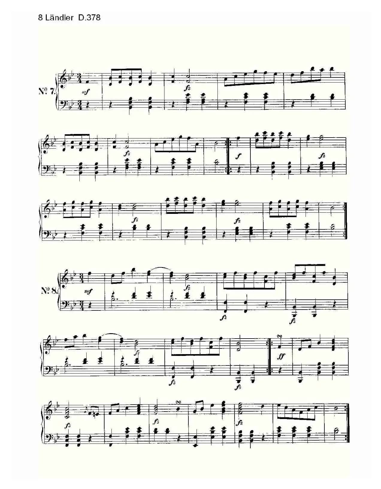 8 Ländler D.378