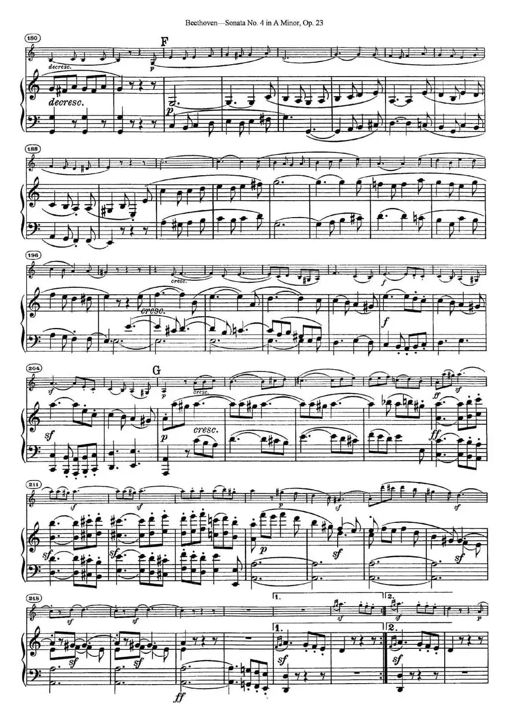 Violin Sonata No.4 in A Minor Op.23（小提琴+钢琴伴奏）