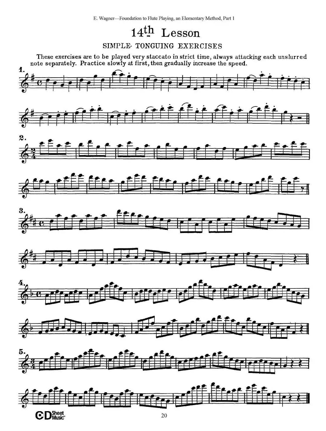 长笛演奏基础教程练习（11—20）