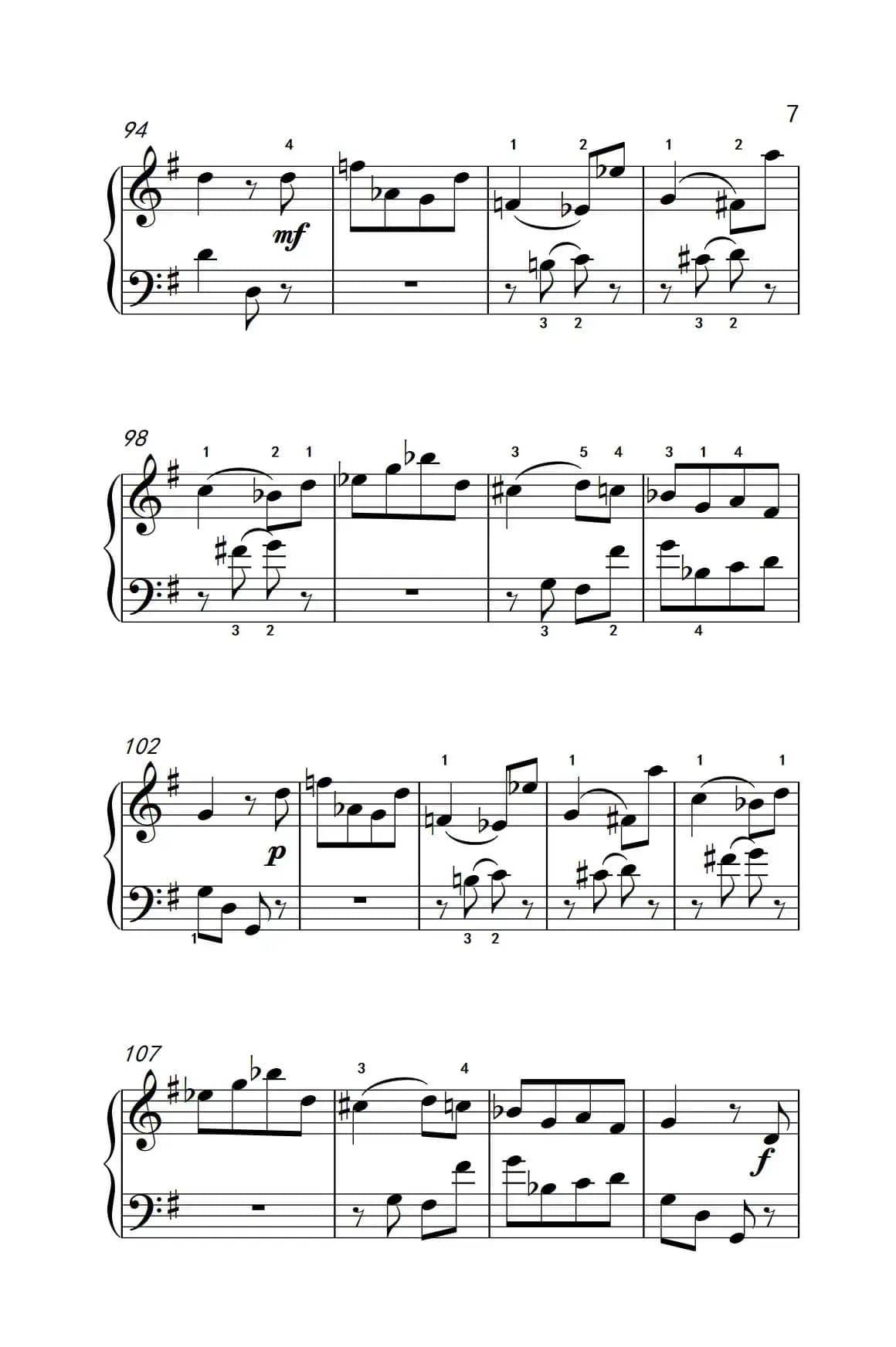 第六级 1.G大调奏鸣曲（中央音乐学院 钢琴（业余）考级教程 4-6级）