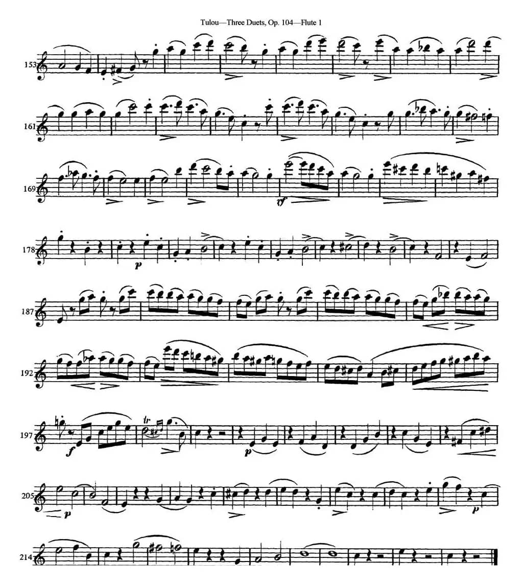 图露三首长笛简易重奏曲Op.104（Flute 1）（NO.1）