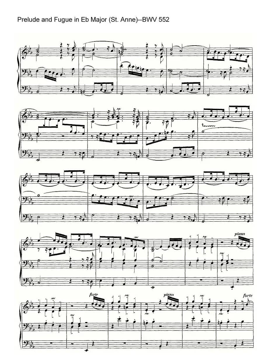 Prelude and Fugue in Eb Major (St. Anne)--BWV 552（管风琴）