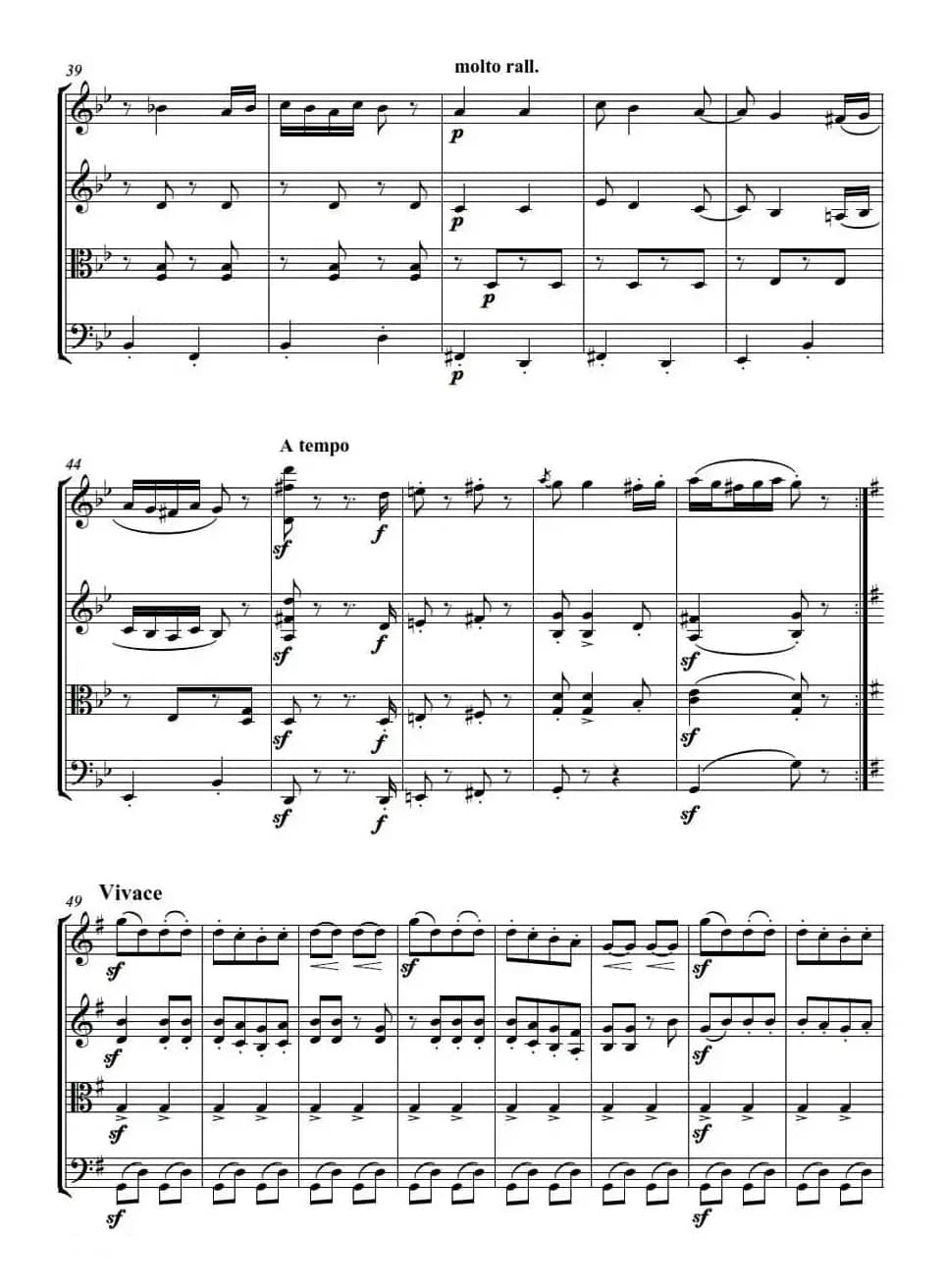 匈牙利舞曲（弦乐四重奏）